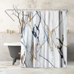 71x74 Abstract Shower Curtain With 12 Metal Grommets | Moonstruck