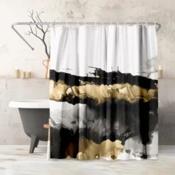 71x74 Abstract Shower Curtain With 12 Metal Grommets | Bold Design