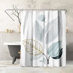 71x74 Floral Shower Curtain With 12 Metal Grommets | Forest Friends