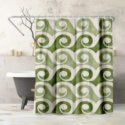 71x74 Abstract Shower Curtain With 12 Metal Grommets | Retro Waves