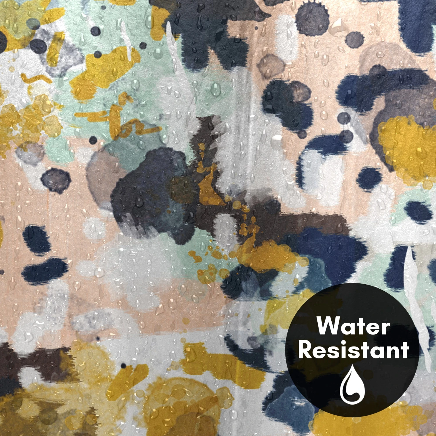 71x74 Abstract Shower Curtain With 12 Metal Grommets | Colorful Artistic Design - Image 3