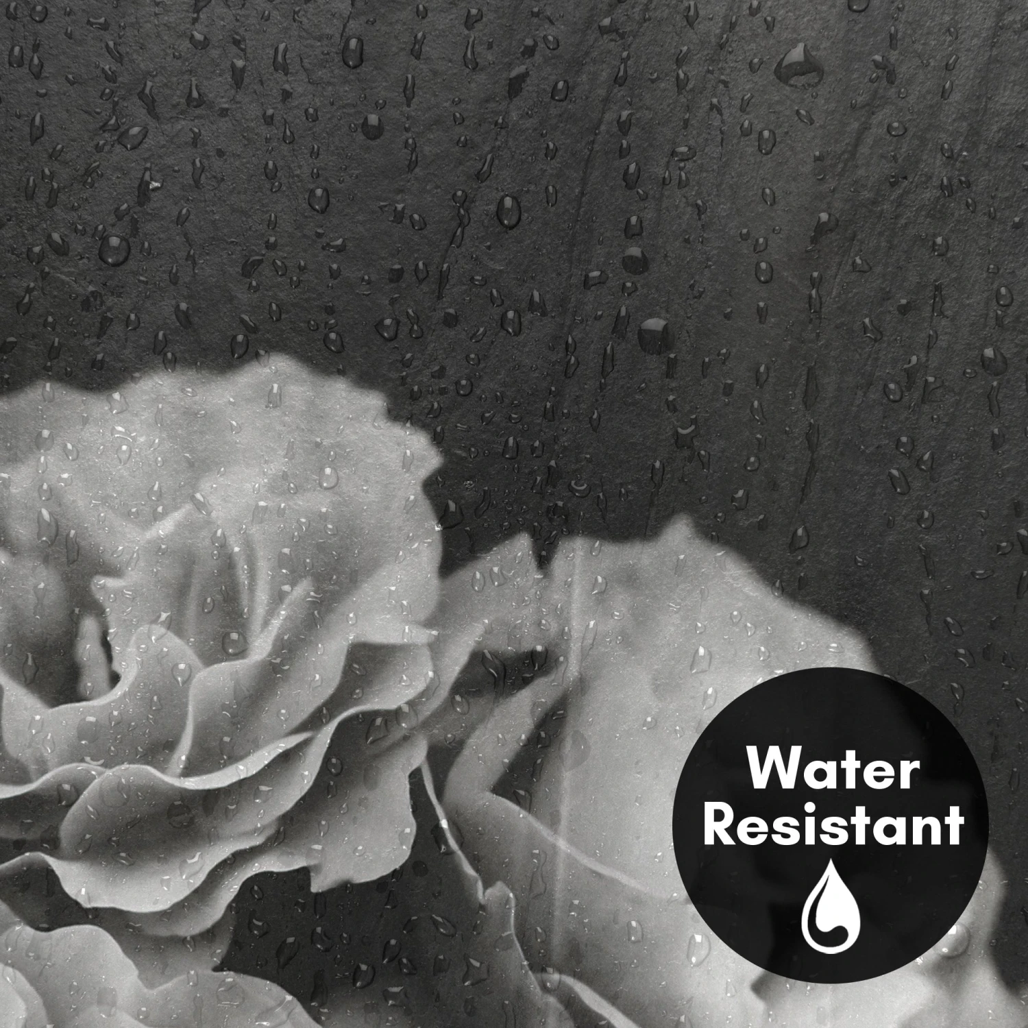 71x74 Floral Shower Curtain With 12 Metal Grommets | Moody Roses - Image 3