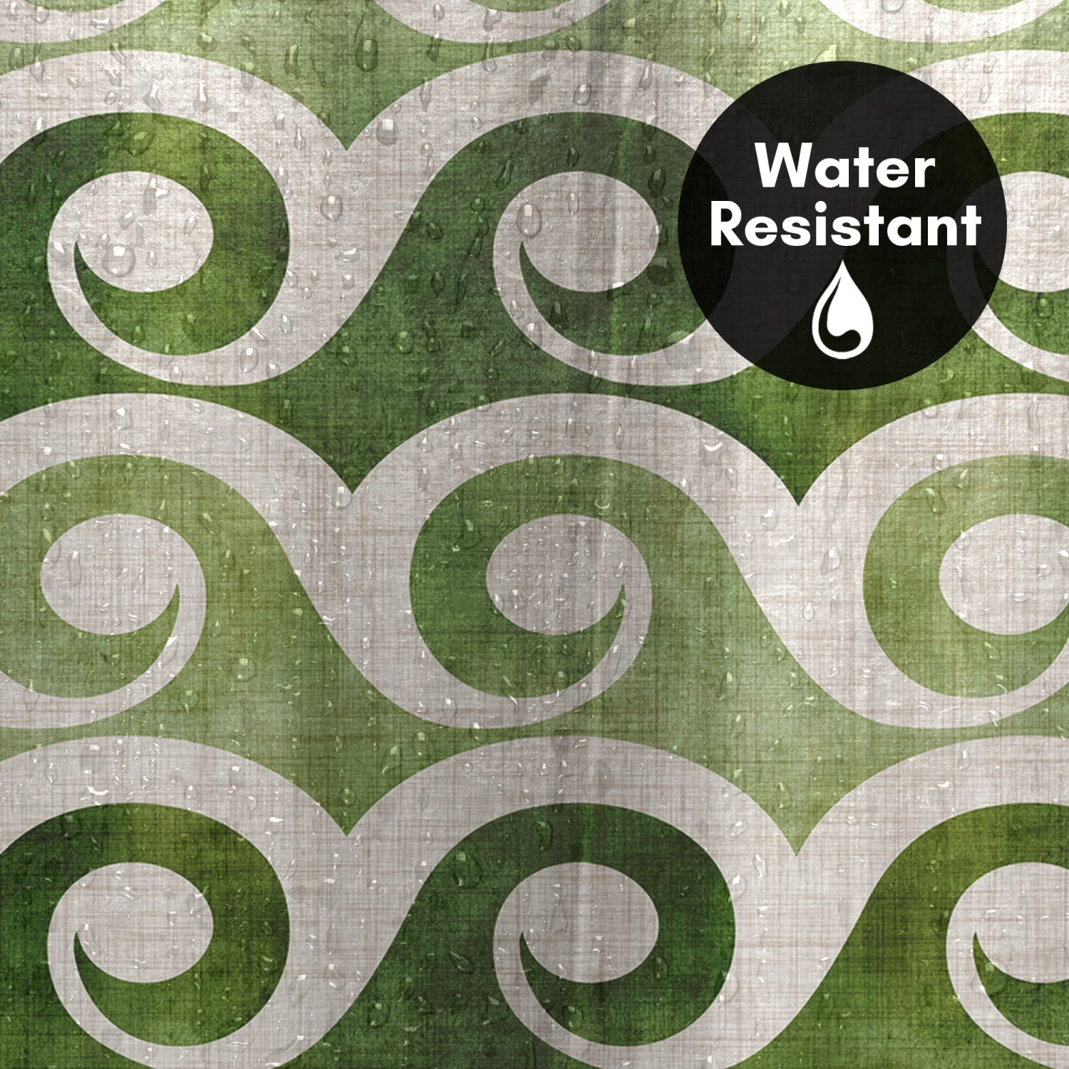 71x74 Abstract Shower Curtain With 12 Metal Grommets | Retro Waves - Image 3