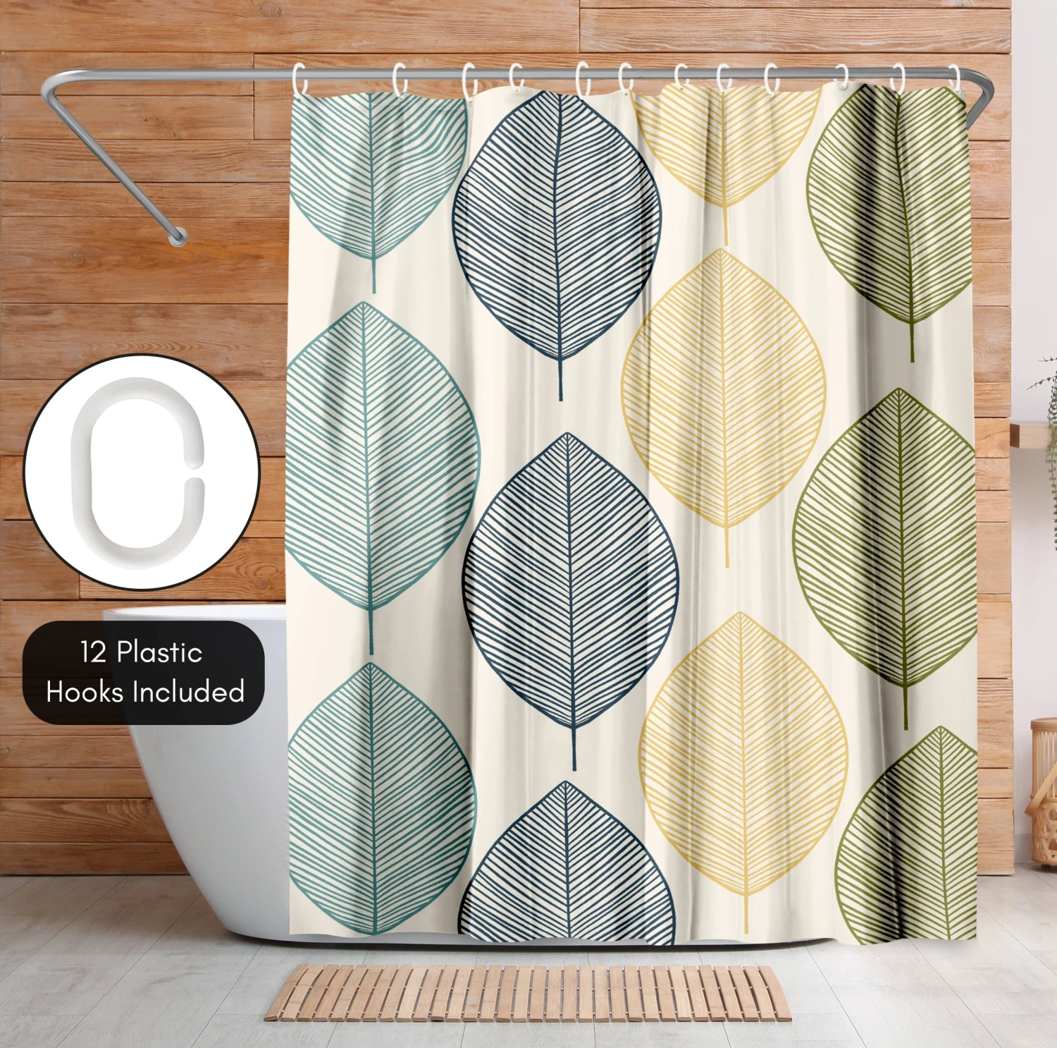 71x74 Botanical Shower Curtain With 12 Metal Grommets | Multicolor - Image 5