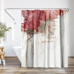 71x74 Shower Curtain With 12 Metal Grommets | Crimson Lust