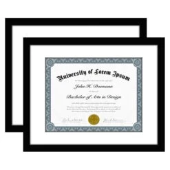 Americanflat 11x14 Diploma Frame With Mat | Set Of 2 | Shatter-Resistant Glass