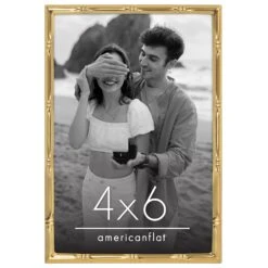 Americanflat Picture Frame | Bamboo-Style Molding | Shatter-Resistant Glass