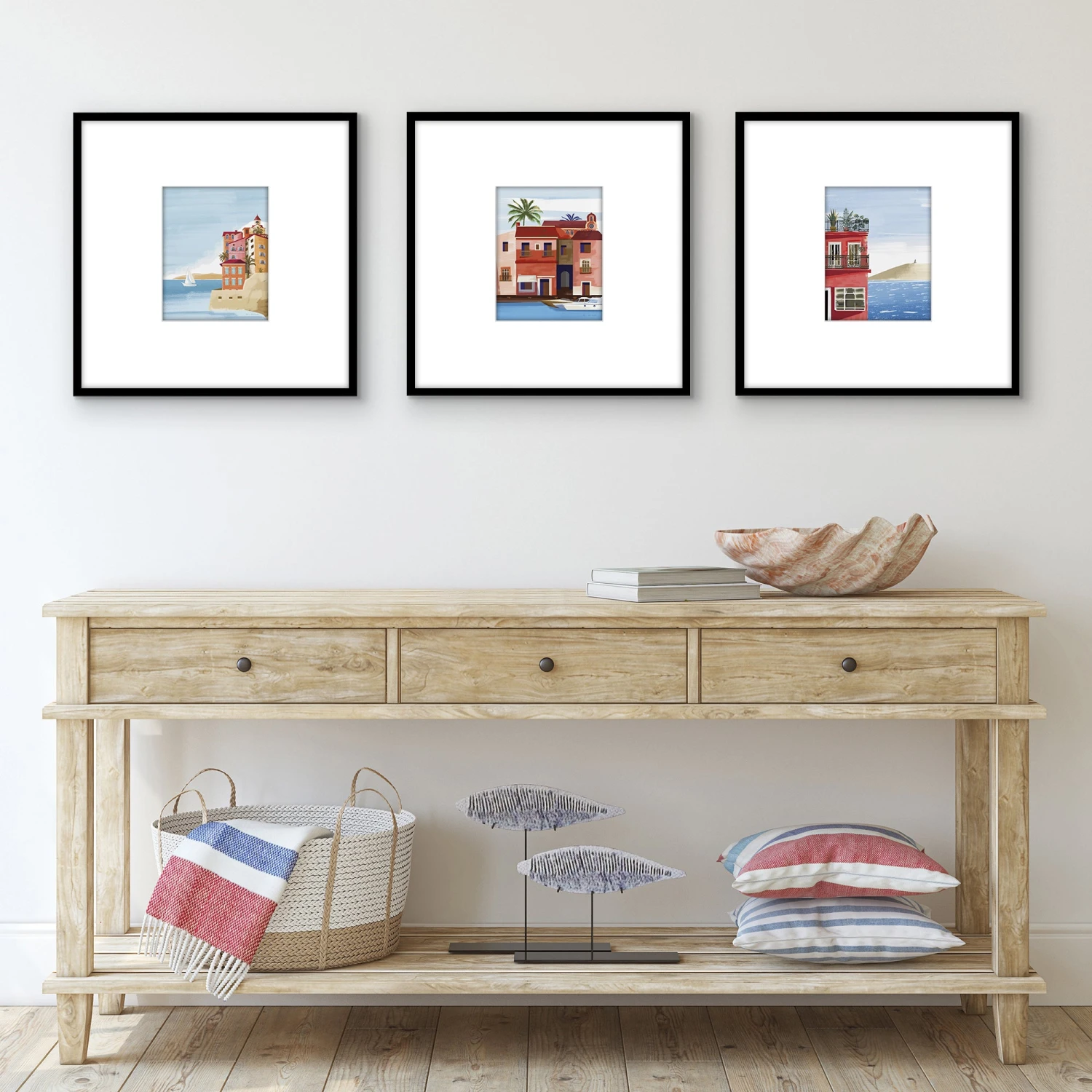 Americanflat 20x20 Picture Frame With Mat | Set Of 3 | Black Slim Molding - Image 5