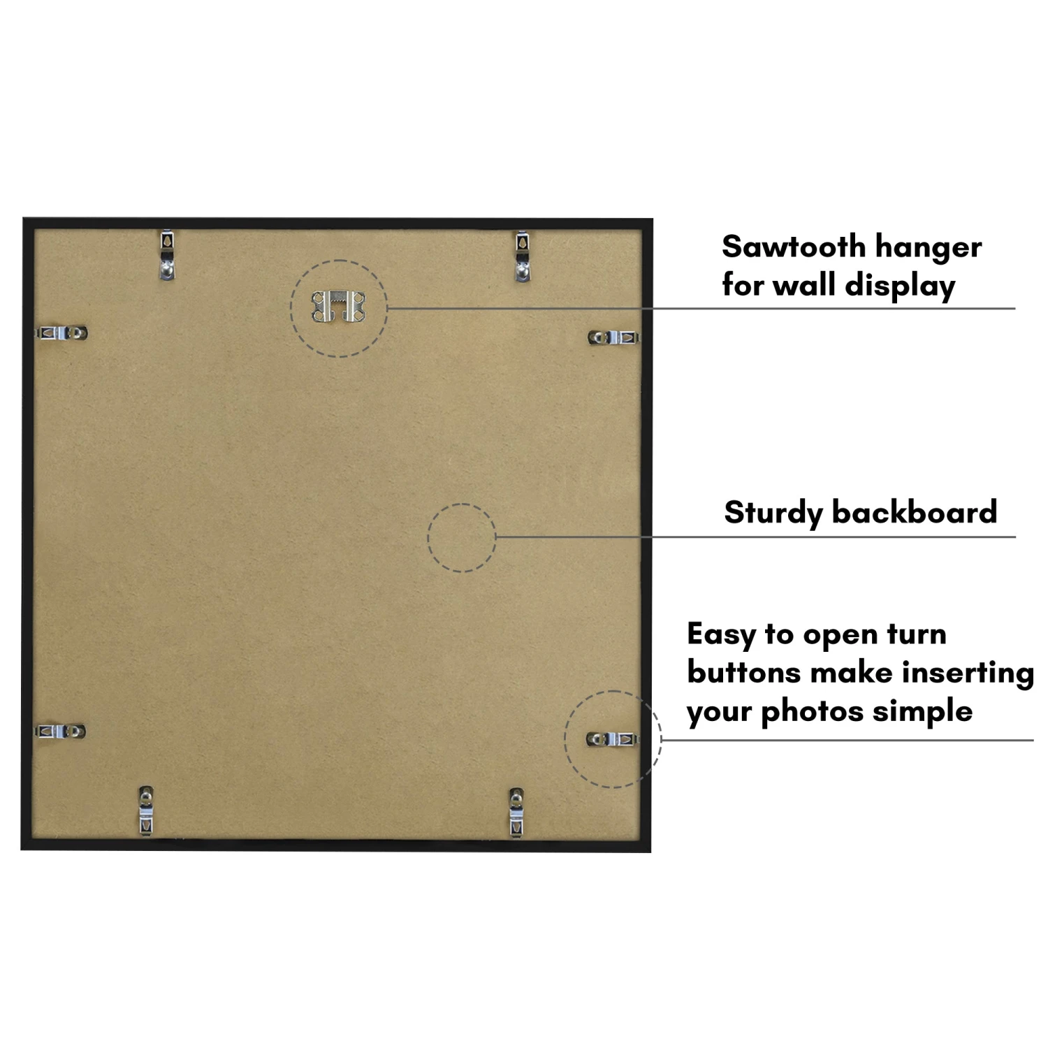 Americanflat 20x20 Picture Frame With Mat | Set Of 3 | Black Slim Molding - Image 6