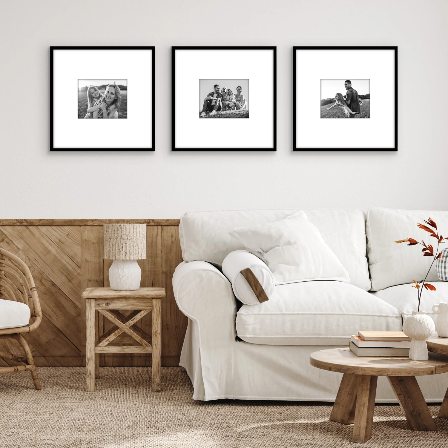 Americanflat 20x20 Picture Frame With Mat | Set Of 3 | Black Slim Molding - Image 7